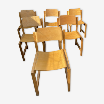 Series of six Scandinavian chairs