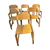 Series of six Scandinavian chairs