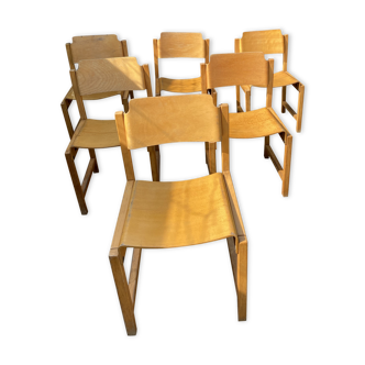 Series of six Scandinavian chairs