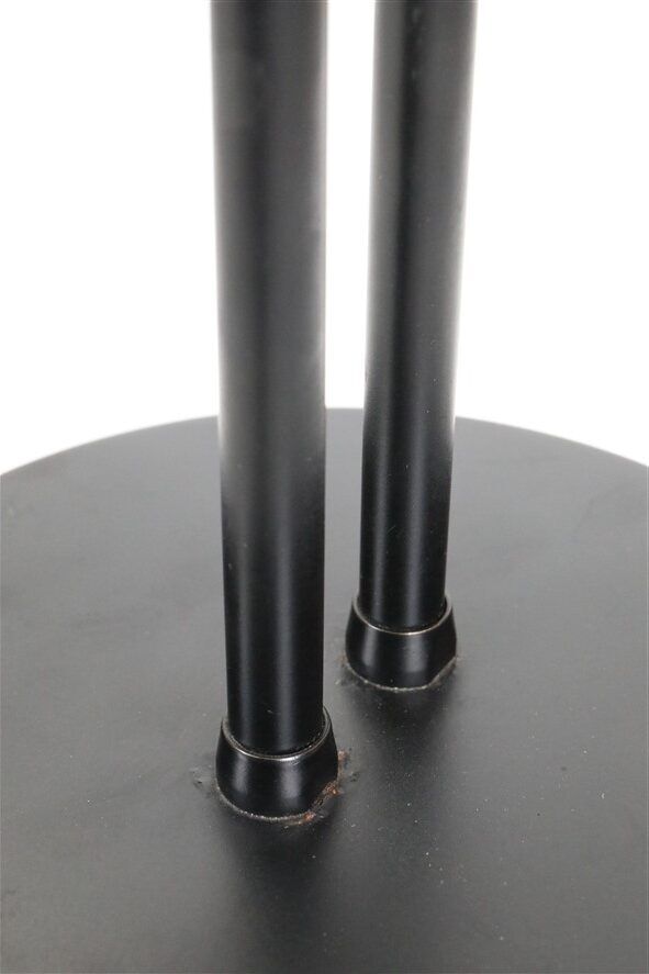 Big black Hustadt table lamp with pointed shade / 1970s / 1980s / postmodern design