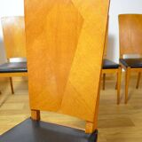 6 Vintage Blond Oak Chairs, France 1960