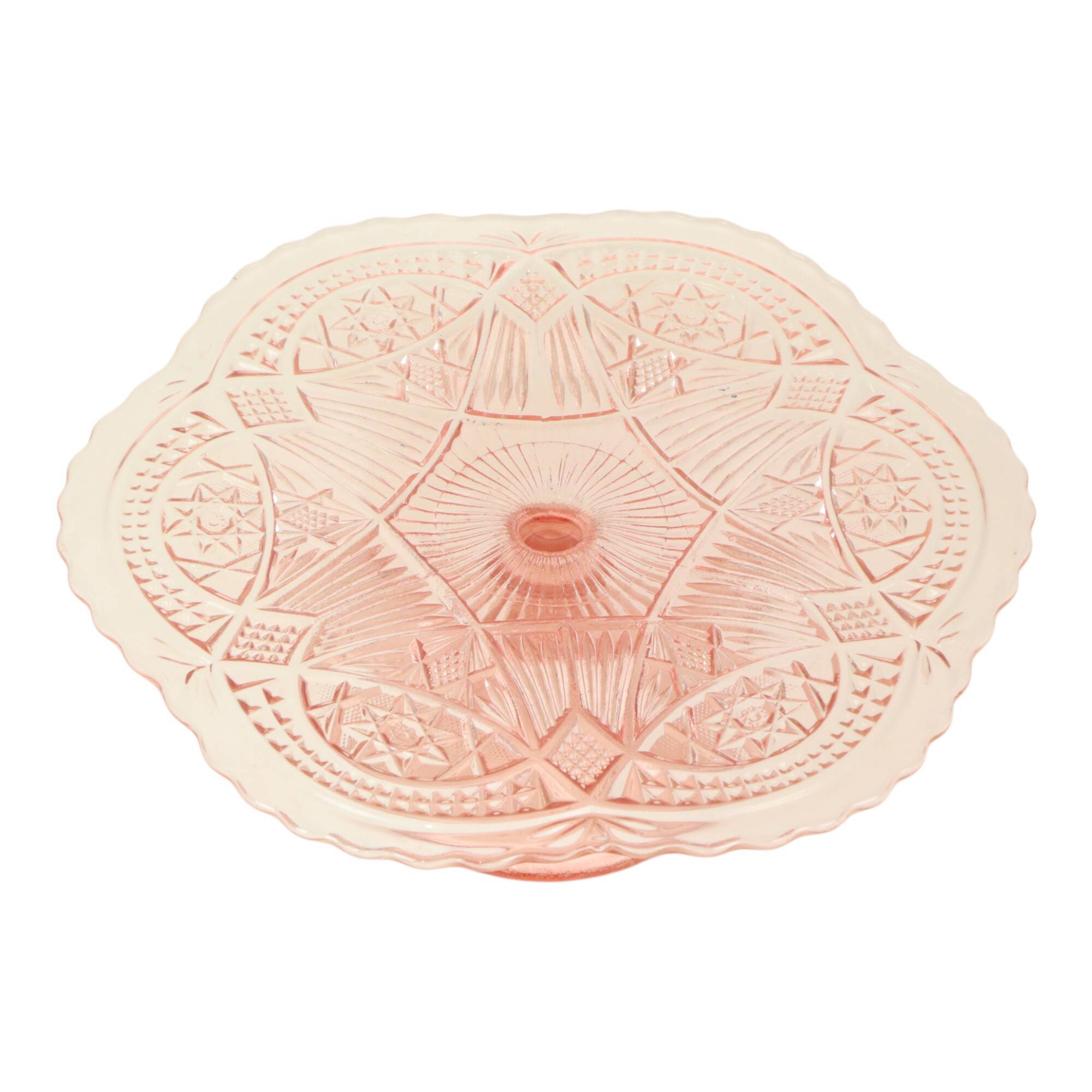 Art Deco Pink Cake Stand Standard Depression Glass 33cm