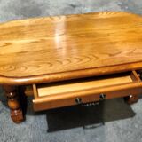 Solid wood coffee table with a drawer