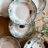 Set of 8 antique ironstone soup plates - Suzanne de Saint Amand model