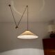 Large Adjustable Brass Pendant Lamp with Counterweight by Florian Schulz