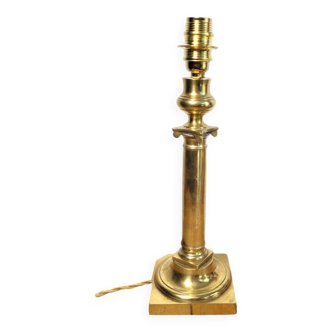 Golden brass candlestick lamp foot
