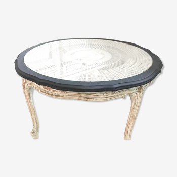 Table basse avec cannage