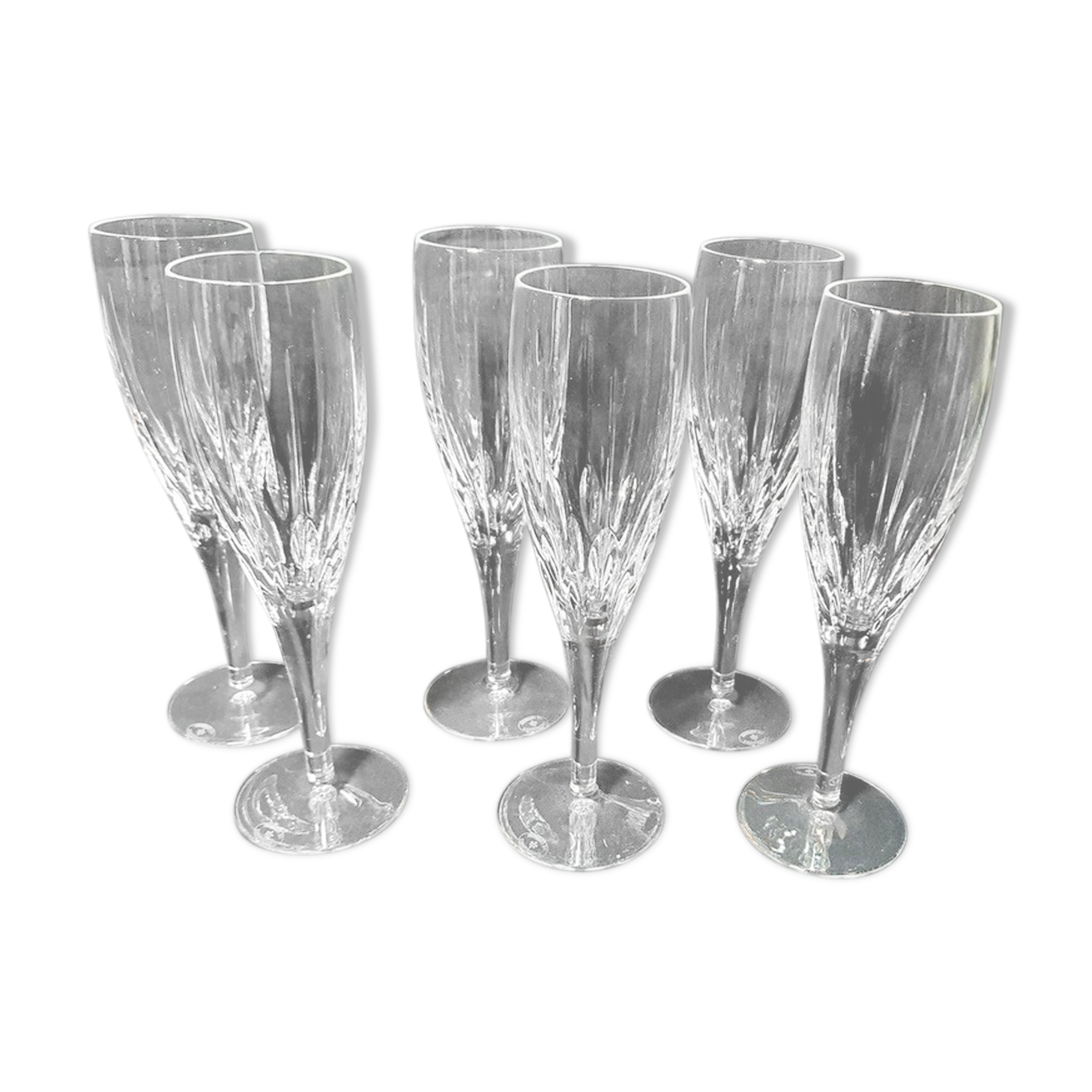 6 flutes a champagne cristal de lorraine