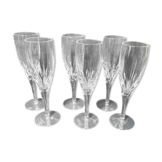 6 flûtes a champagne cristal de Lorraine