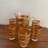 Vintage golden orangeade service.