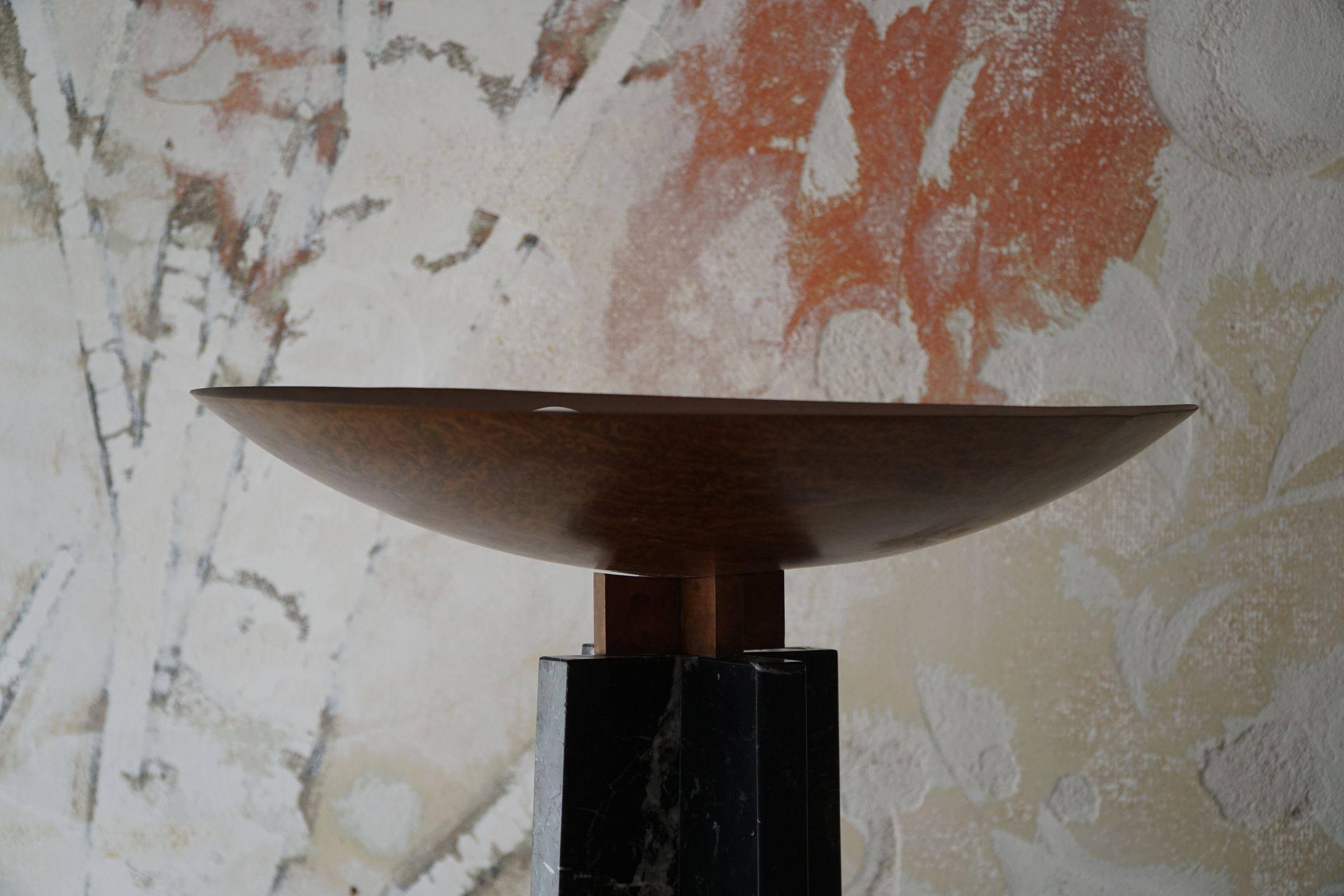 Massimo & Lella Vignelli, floor lamp in copper and marble, Wagneriana, Italy, 1986