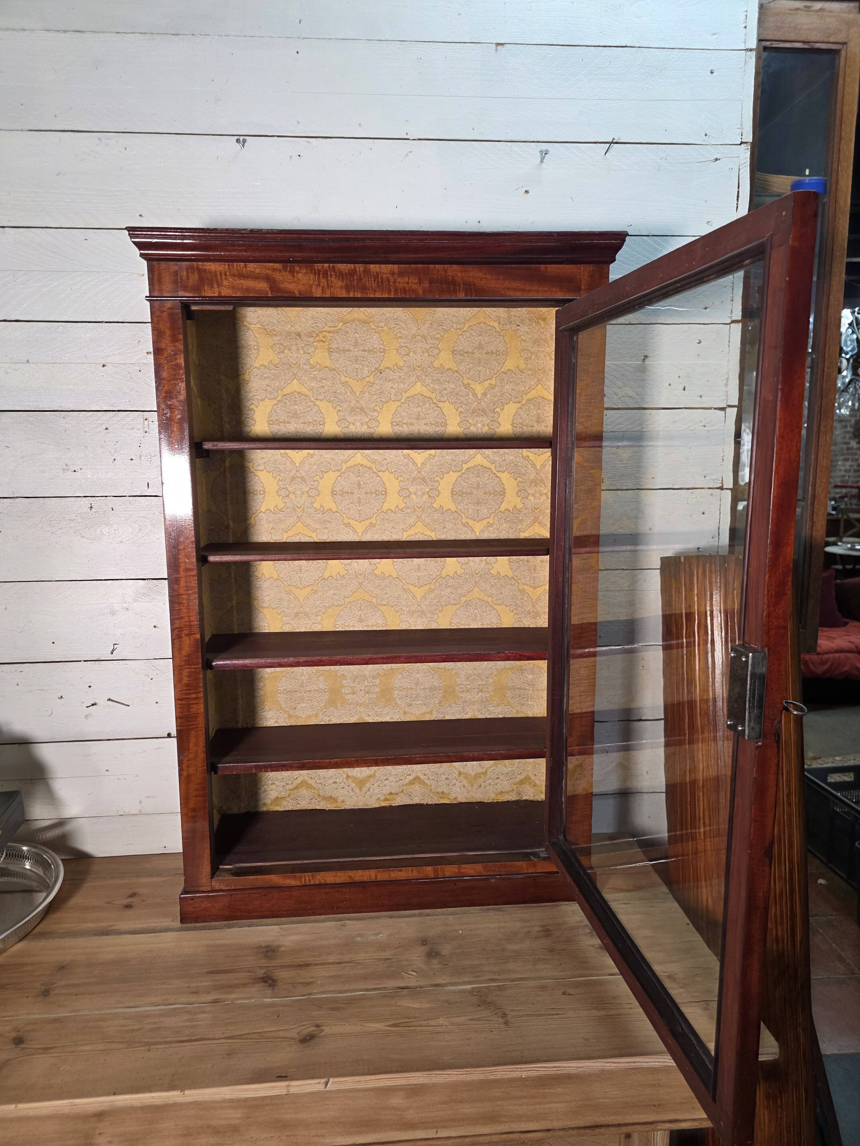 Late 19th century mahogany shop display cabinet.
