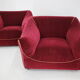 Paire de fauteuils italiens en velours années 1970