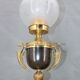 Paire de lampes en bronze doré patiné et verre renflé