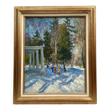 Signed painting Oil on cardboard dimensions: height -63cm- width -53cm-