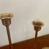 Set of 4 Scandinavian brass candlesticks