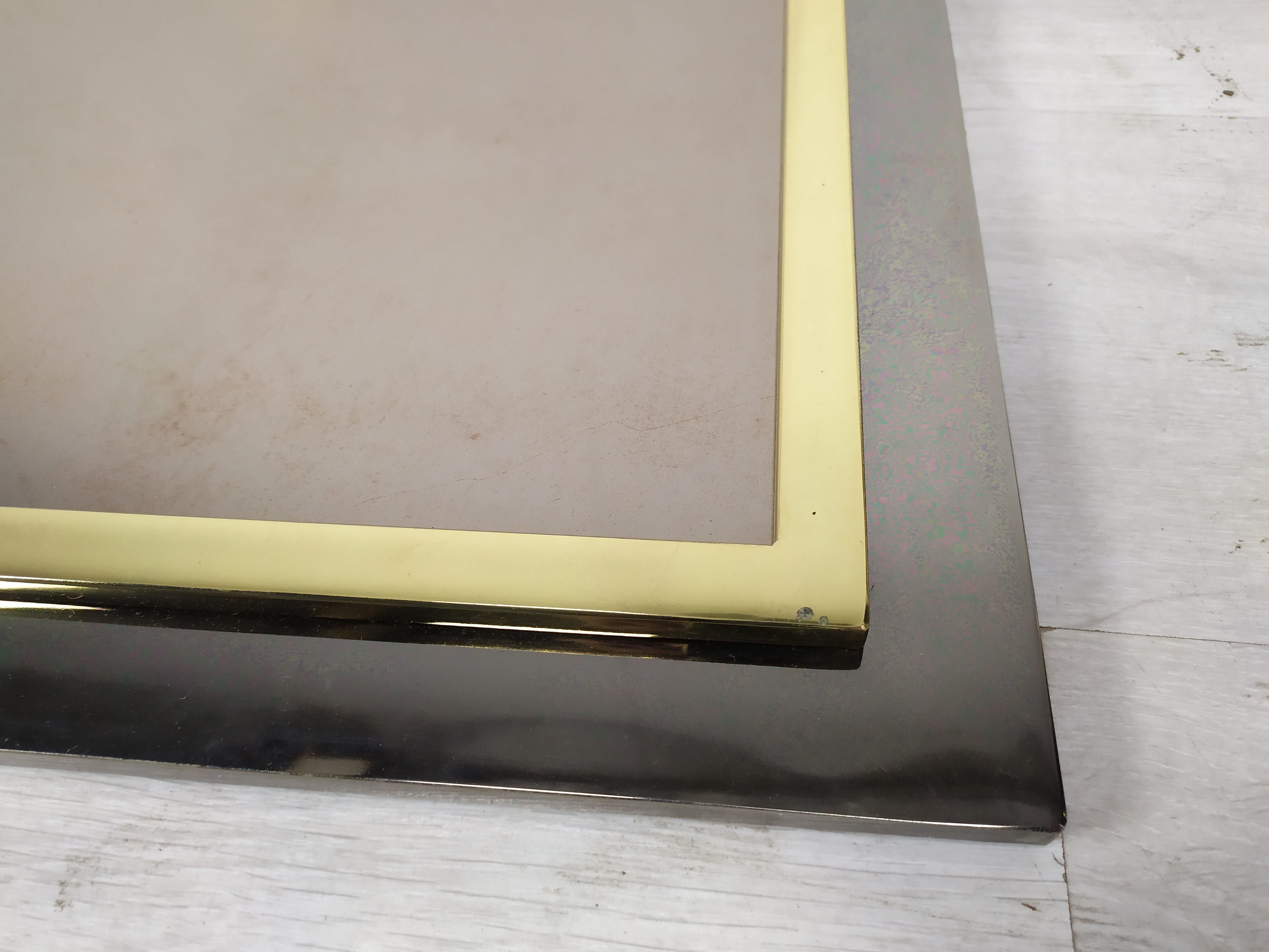 Mirror square brass design