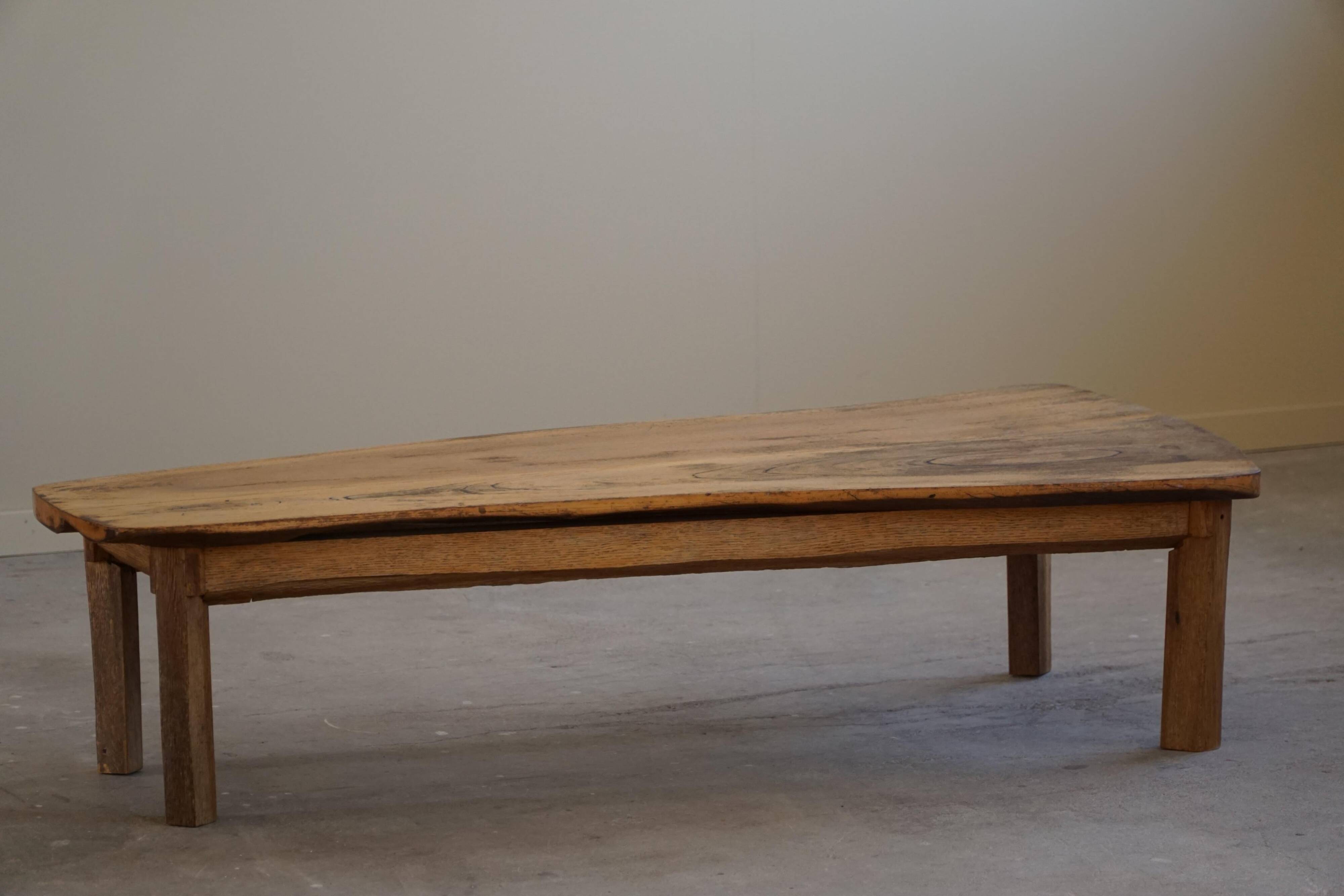 Mid-century organic Scandinavian coffee table, wabi-sabi style, made in the 1960s.