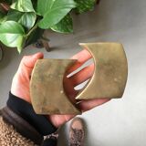 Pair of bronze candle holders by Monique Gerber
