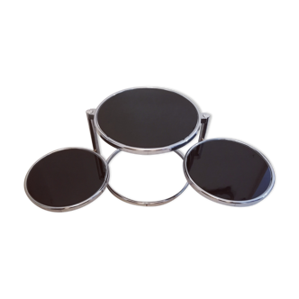 Table basse ronde à 3 plateaux