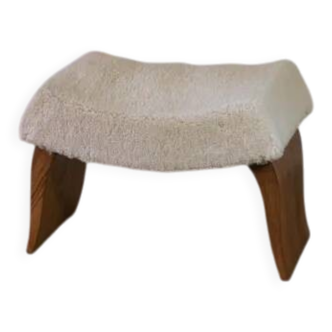 Art Deco walnut stool, 1940s