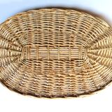 Duo of braided wicker trays