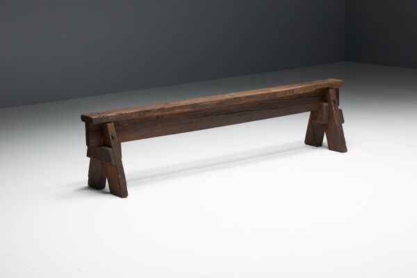 Bancs d'Art Populaire Brutaliste, France, 19ème Siècle