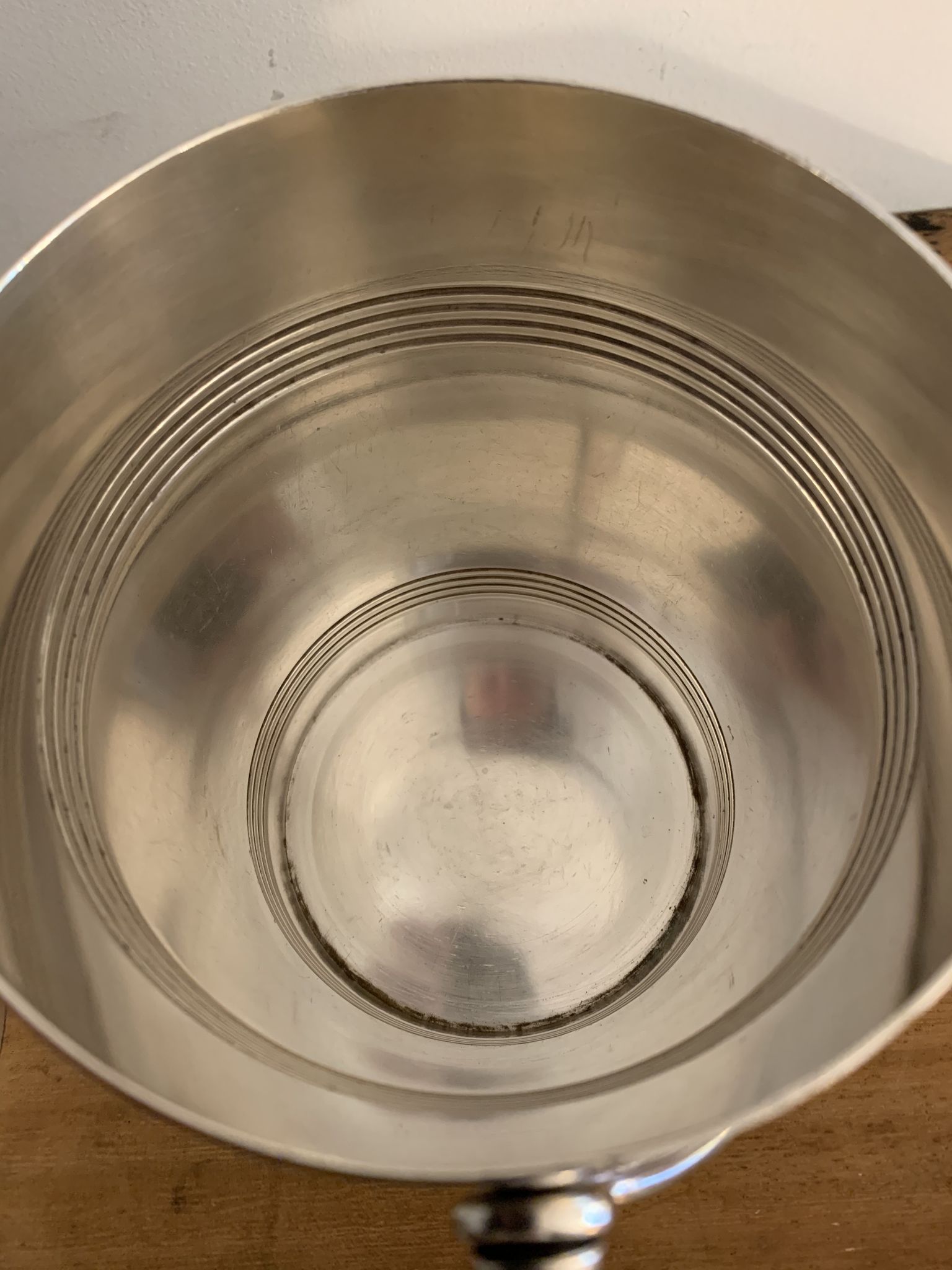 Gallia Christofle 1940 silver metal ice bucket
