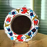 Floral ceramic mirror