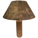 Lampe de table italienne en liège et laiton du milieu du siècle
