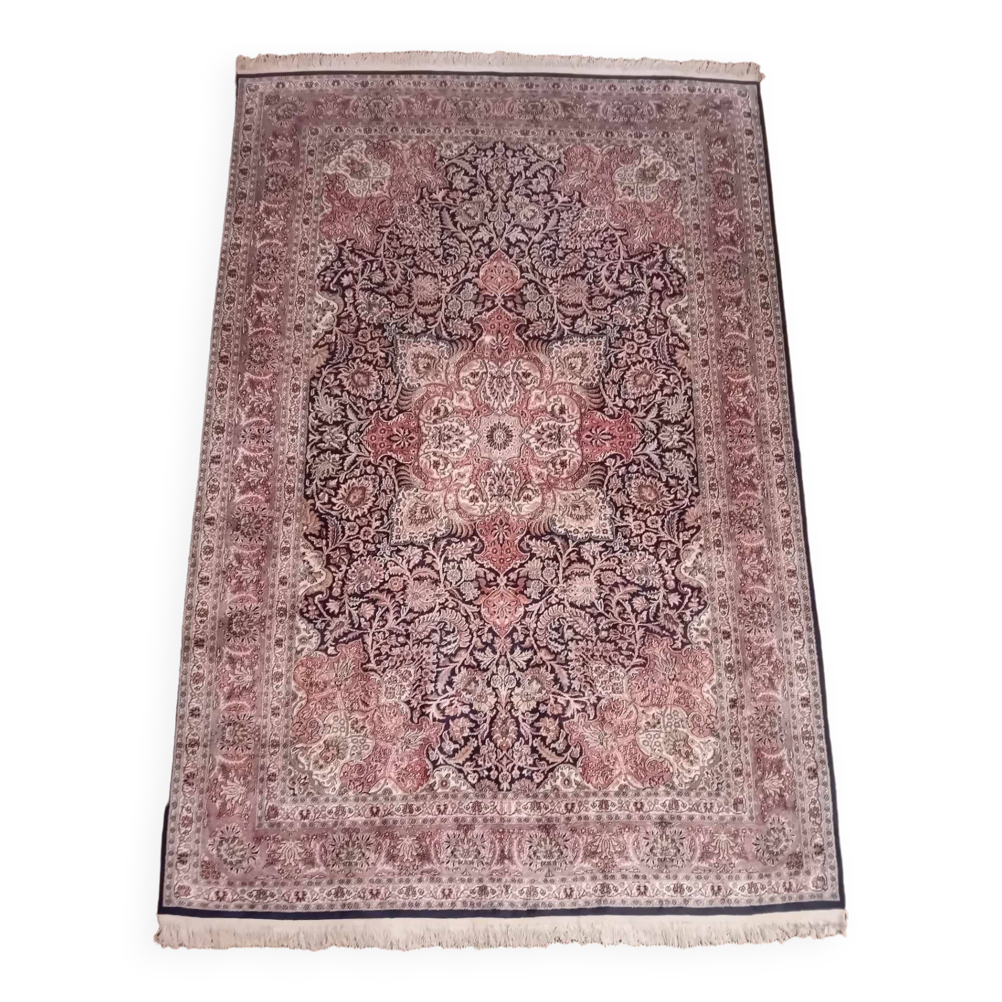 Handmade silk cashmere rug 282×186cm