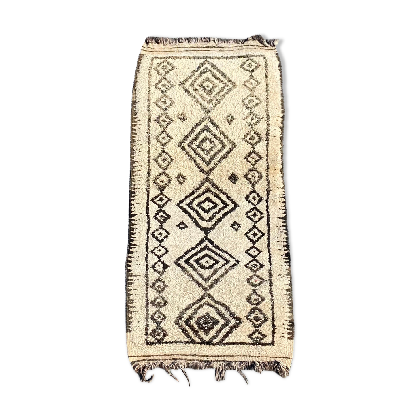 Beni Ouarain vintage berbere carpet 90x210 cm