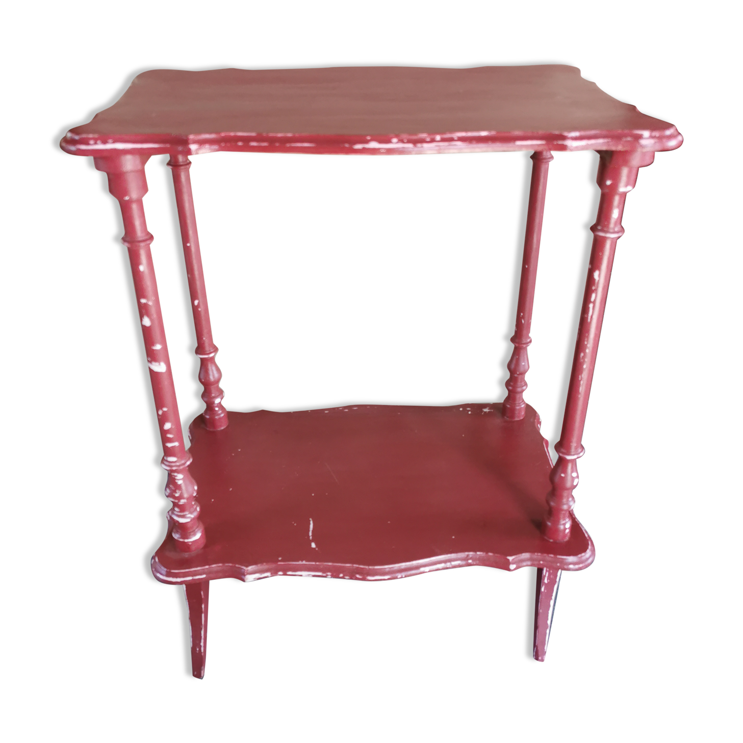 Guéridon old Basque red patina