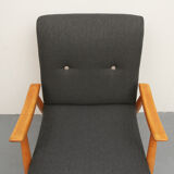 1950s armchair dark-grey, completely restored