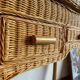 Rattan console desk with curved legs, 1970s