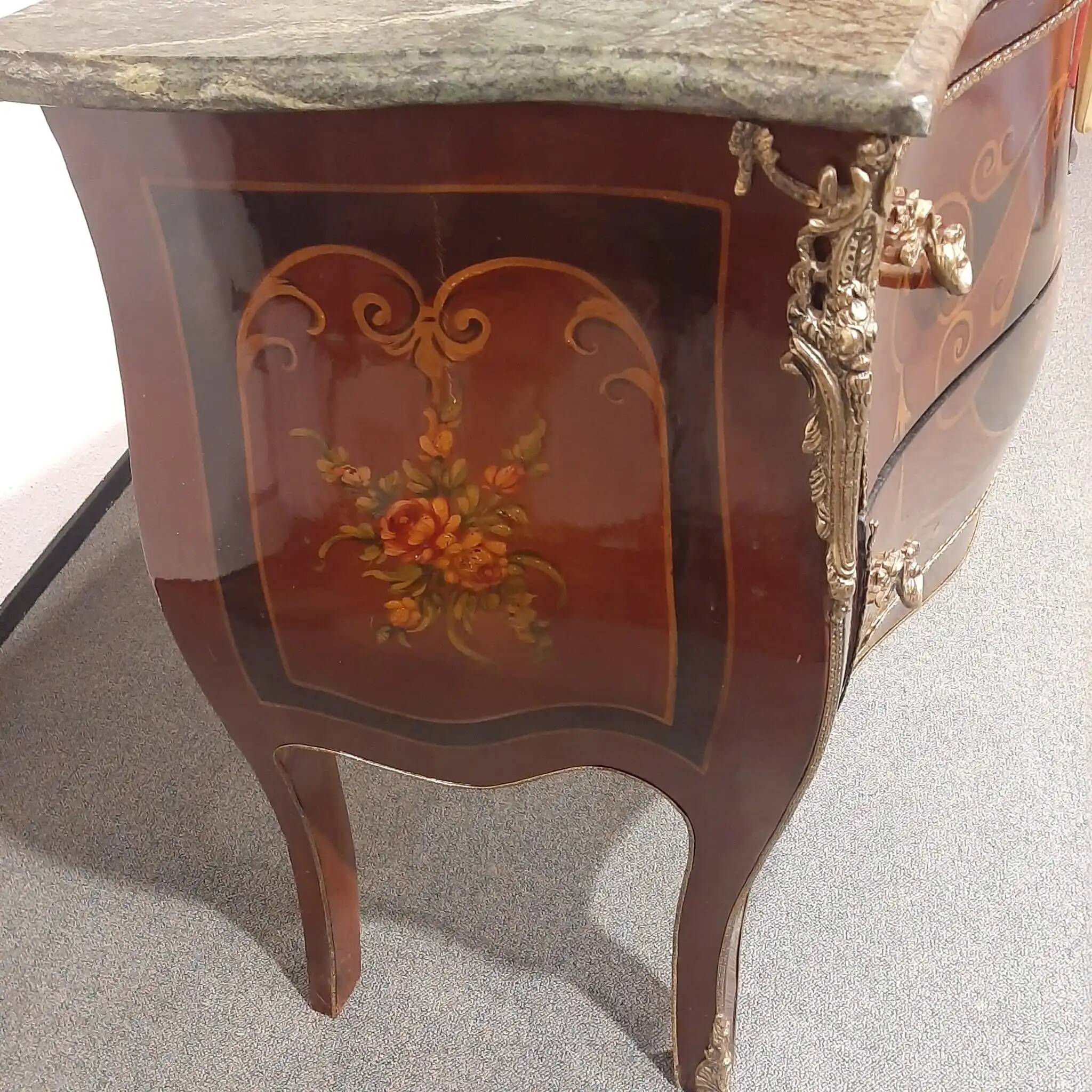 French-style bombé commode in the Louis XV style