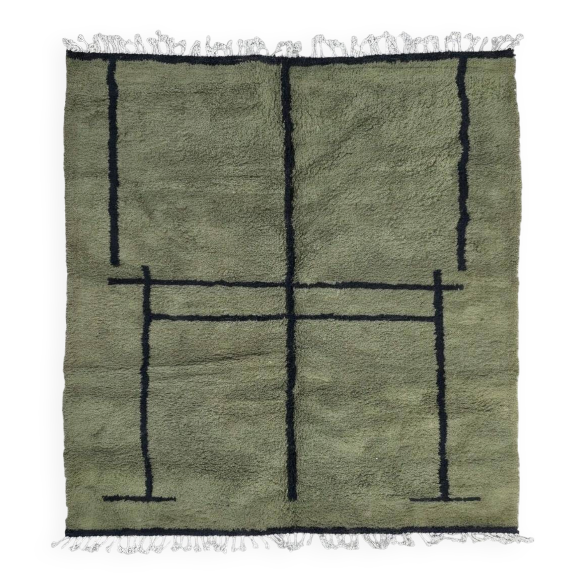 Contemporary Green Carpet - 302 x 258 cm