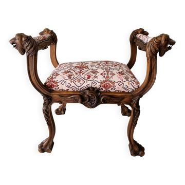 Banquette style Néo-Renaissance a têtes de lion