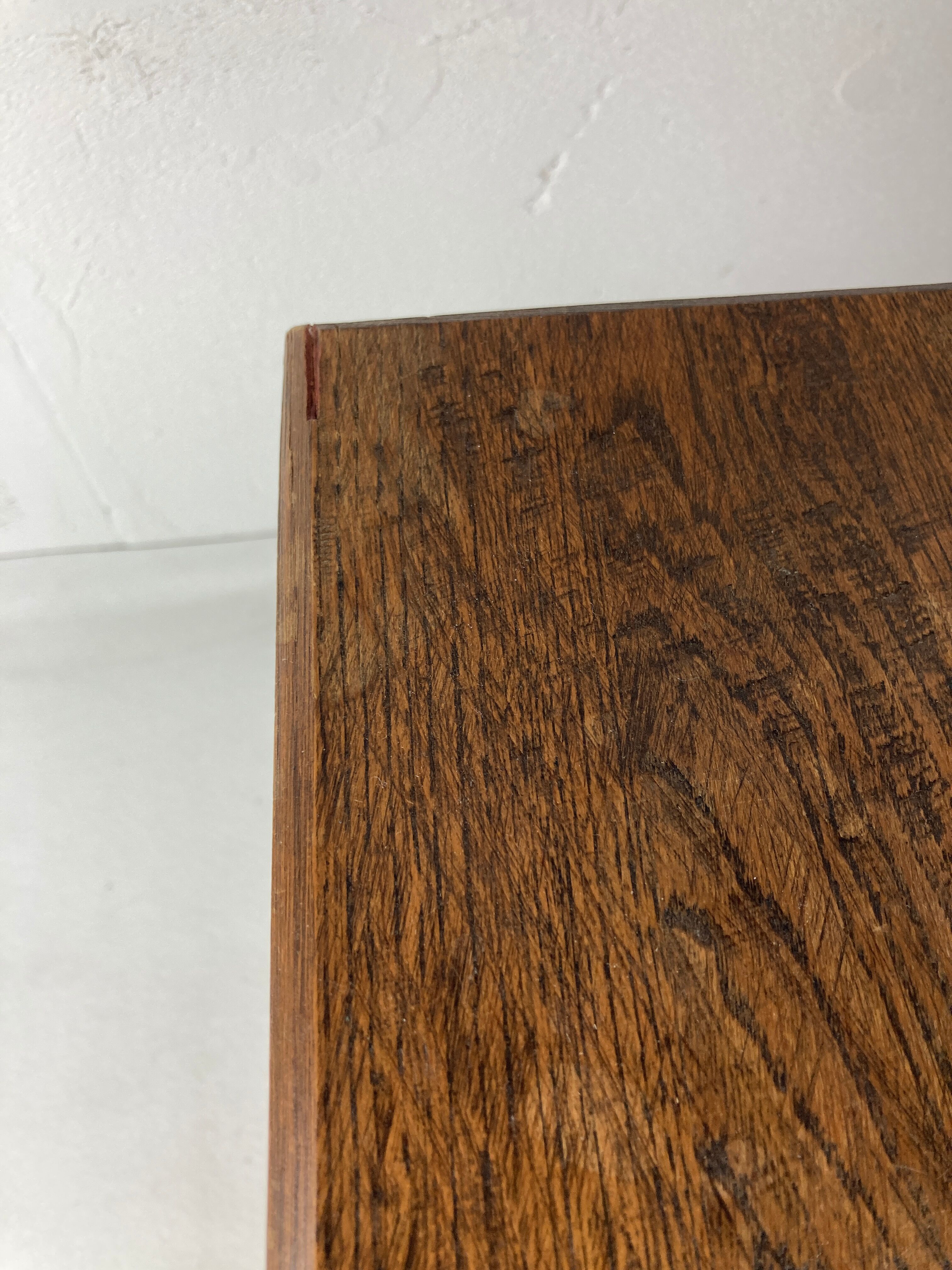 Brutalist square oak side or coffee table, Dutch 1960s