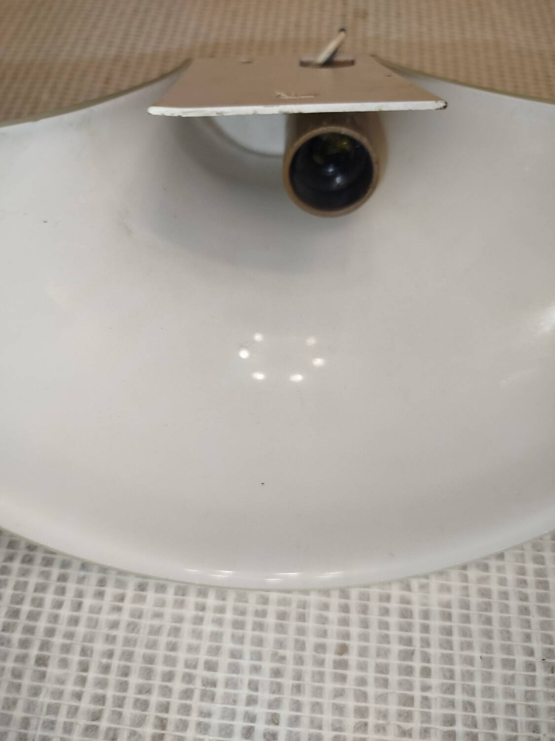 Pair of Italian wall sconces, frosted glass, brass.