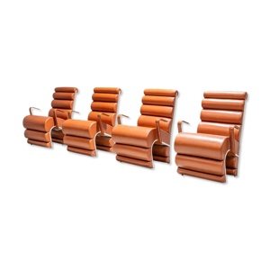 Set de 4 fauteuils en métal et