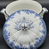 Luneville KG Faience Soup Tureen Special Grand Feu blue model