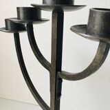 Brutalist wrought iron candlestick