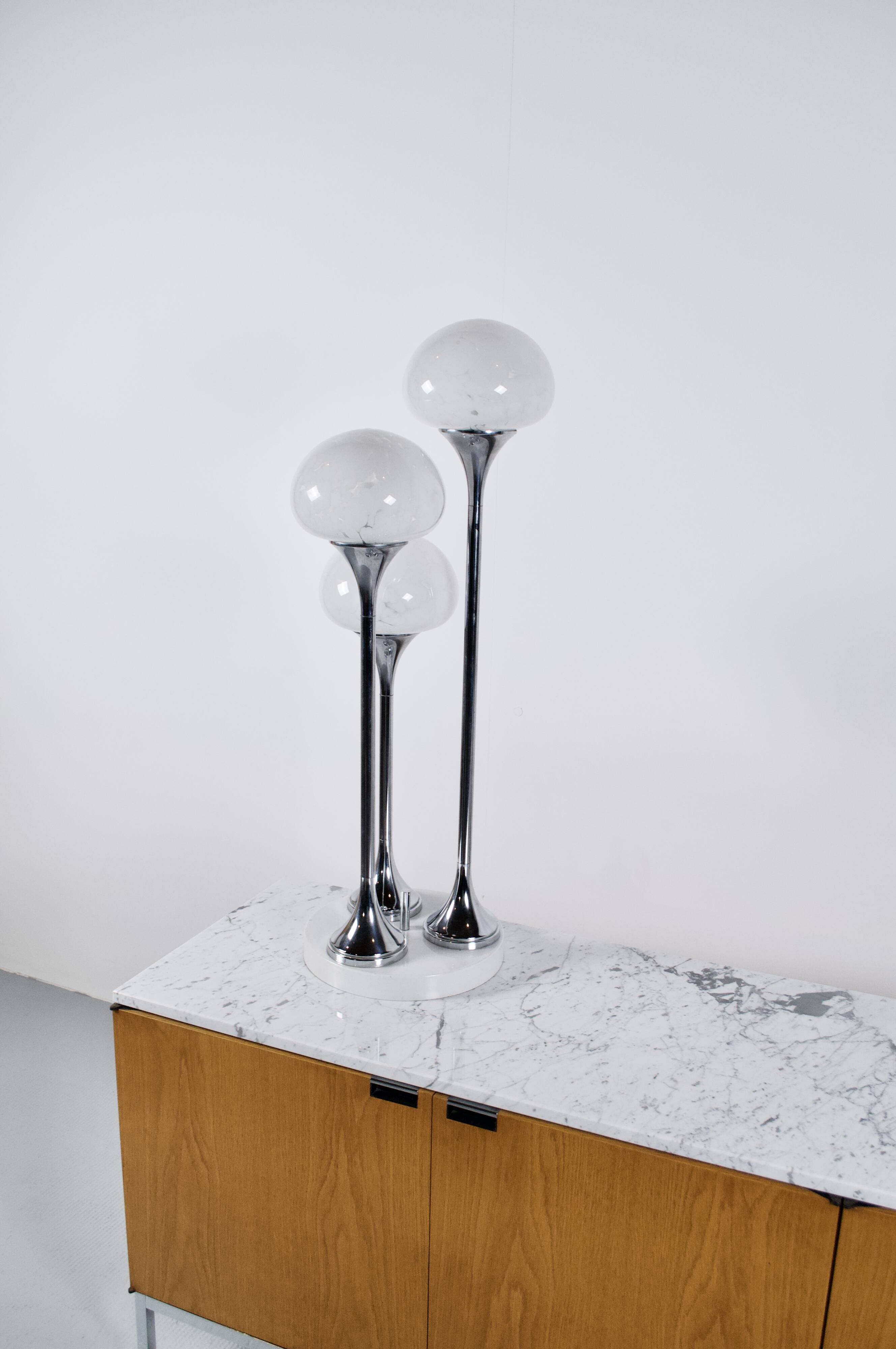 Italian lamp with 3 globes, 1970s