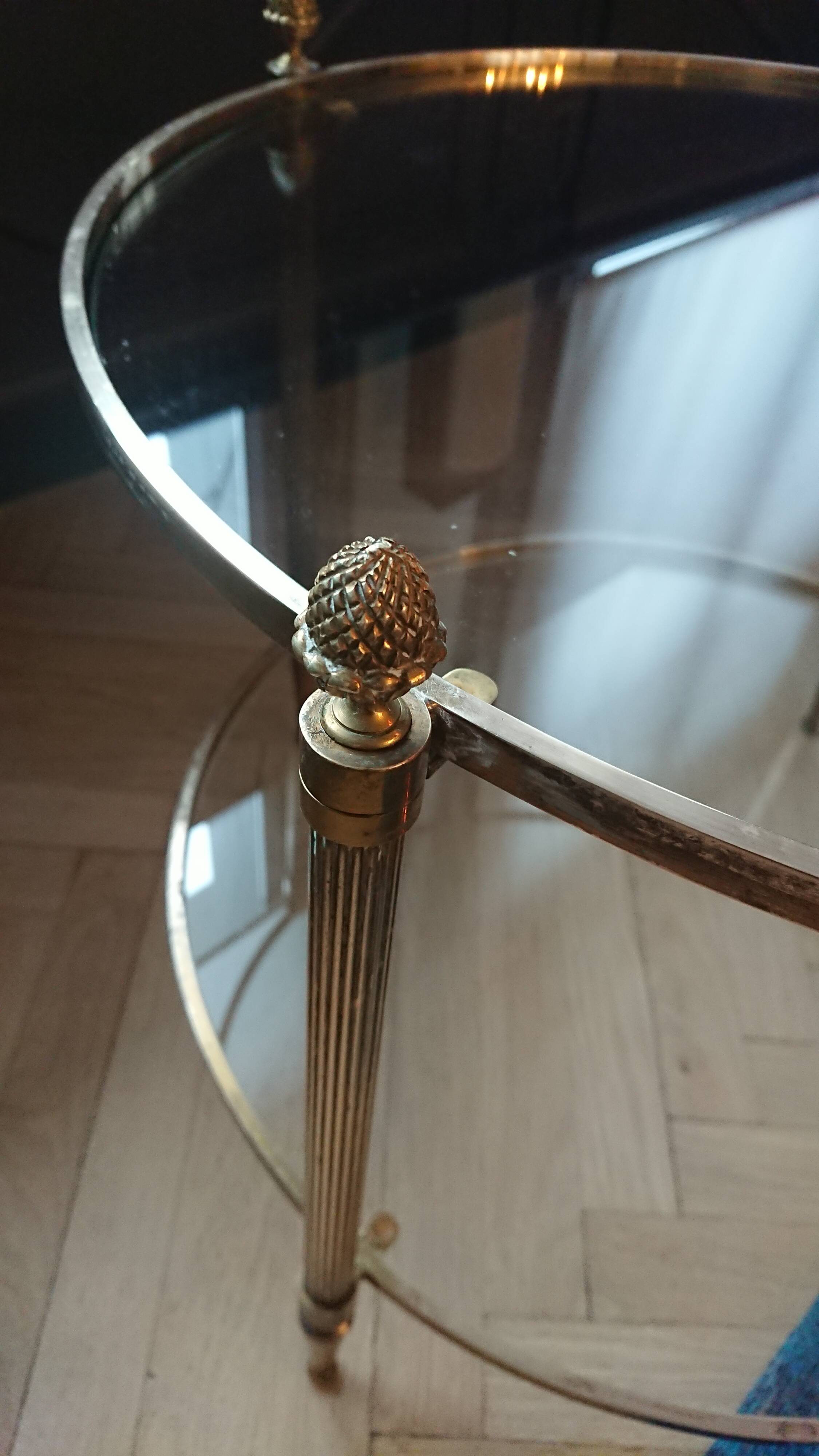 Brass and glass coffee table