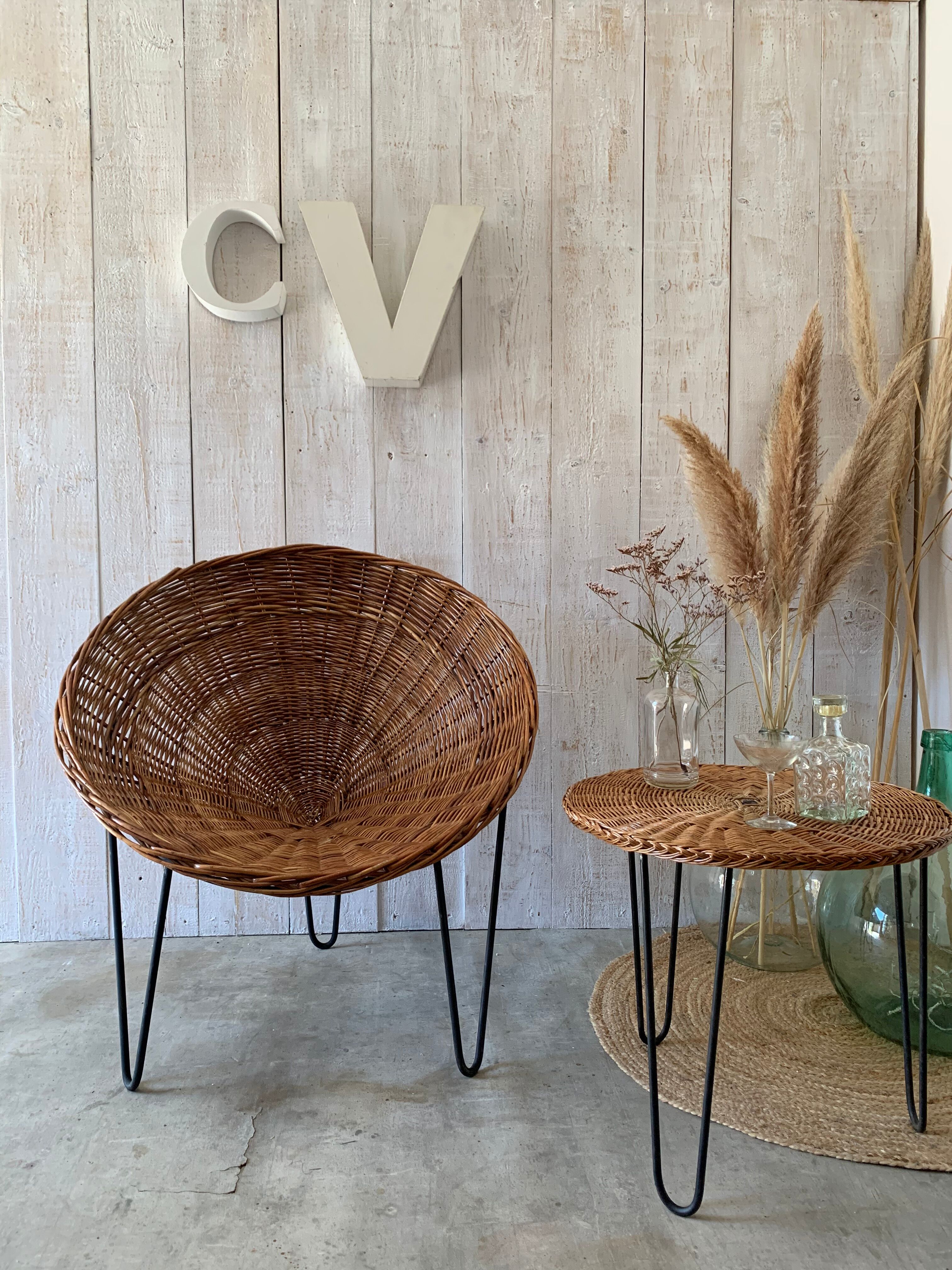 Pair of armchairs "baskets"