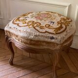 Stool of movable shape in molded natural wood Louis XV style