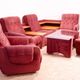 Living room set vintage Eastern Bloc seating set 1980s Czechoslovakia
