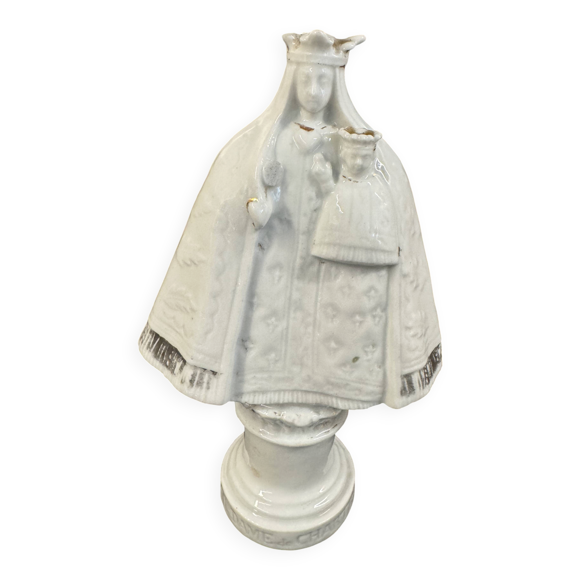 Statue of Notre Dame de Chartres signed MP