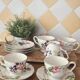 Set of fine porcelain tea cups & saucers 222 FIFTH "Wild Flower"